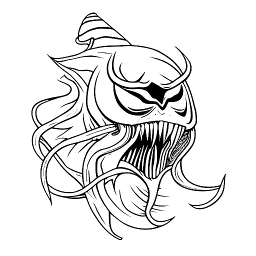 Venom with hat tattoo design idea