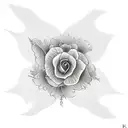 ghost in casket surrouded by flowers tattoo design idea