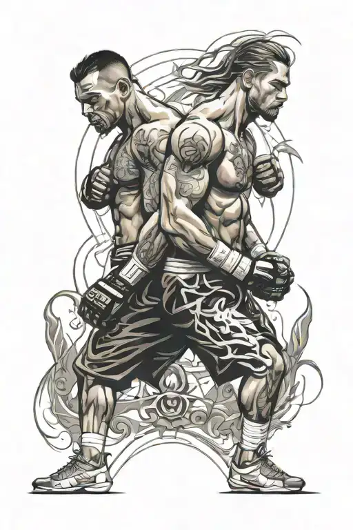 mma fighters tattoo design idea