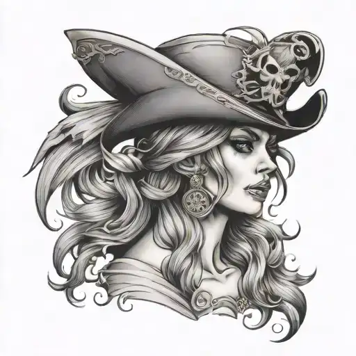 lady pirate tattoo design idea