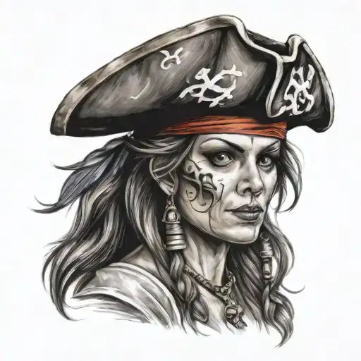 lady pirate tattoo design idea