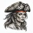 lady pirate tattoo design idea