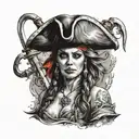 lady pirate tattoo design idea