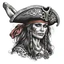 lady pirate tattoo design idea