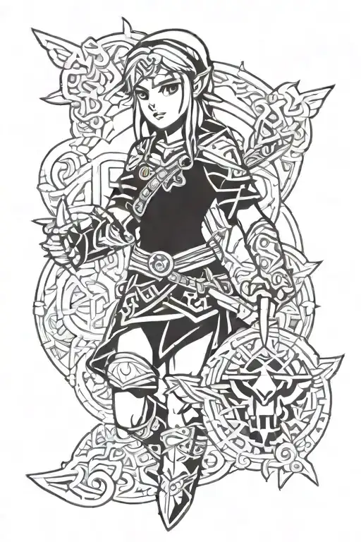 Link Zelda tattoo design idea