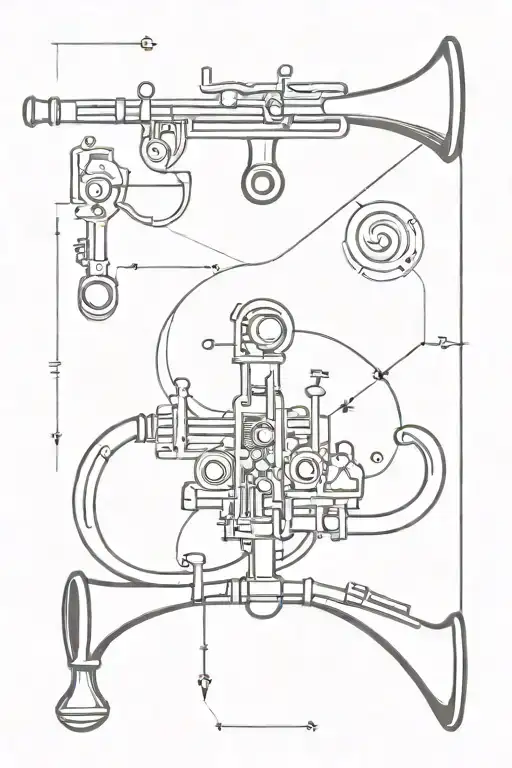 clarinet key system tattoo design idea