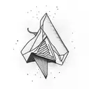 paper plane tattoo design idea