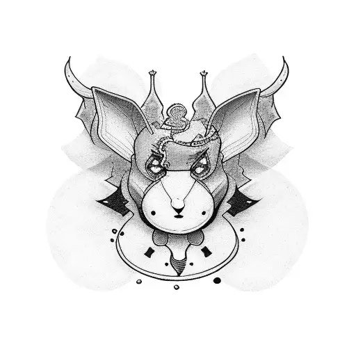 A dotwork tattoo inspired by an iconic 80's cartoon character in a cinematic setting tattoo design idea