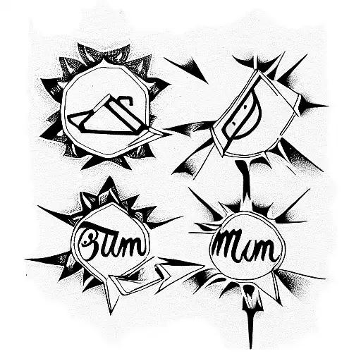 bullets with the inscription mom tattoo design idea