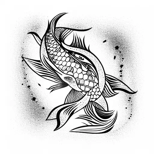 How to Draw a Tribal Koi Fish Tattoo Design - YouTube