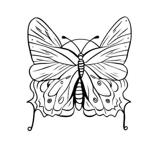butterfly where one side of the wings are flowers and the other half is a ripped American flag tattoo design idea