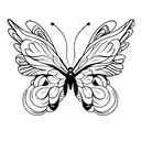 butterfly where one side of the wings are flowers and the other half is a ripped American flag tattoo design idea
