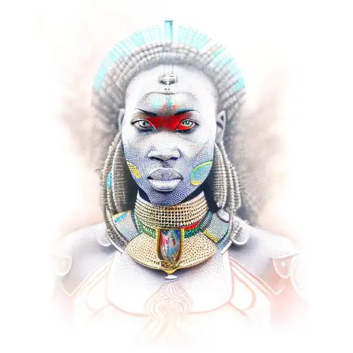 African woman warrior with the armor of God on  tattoo design idea