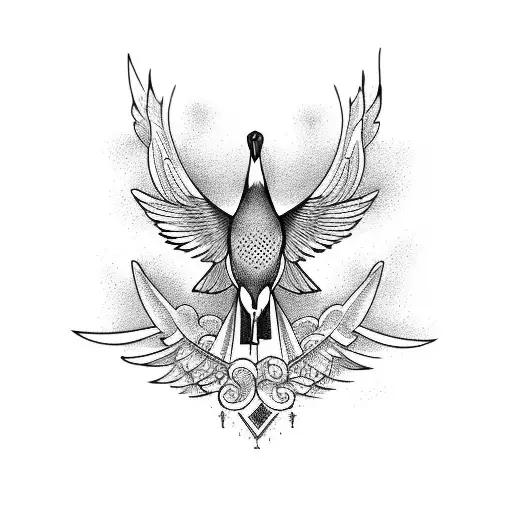 flying goose tattoo design idea