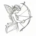 Fairy with a bow and arrow  tattoo design idea
