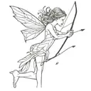 Fairy with a bow and arrow  tattoo design idea