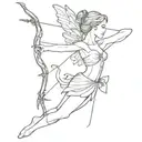 Fairy with a bow and arrow  tattoo design idea