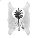 palm tree for the ankle tattoo design idea