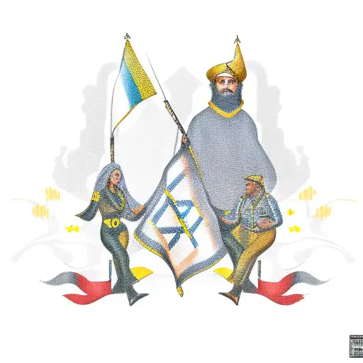 Ukraine and Israel tattoo design idea