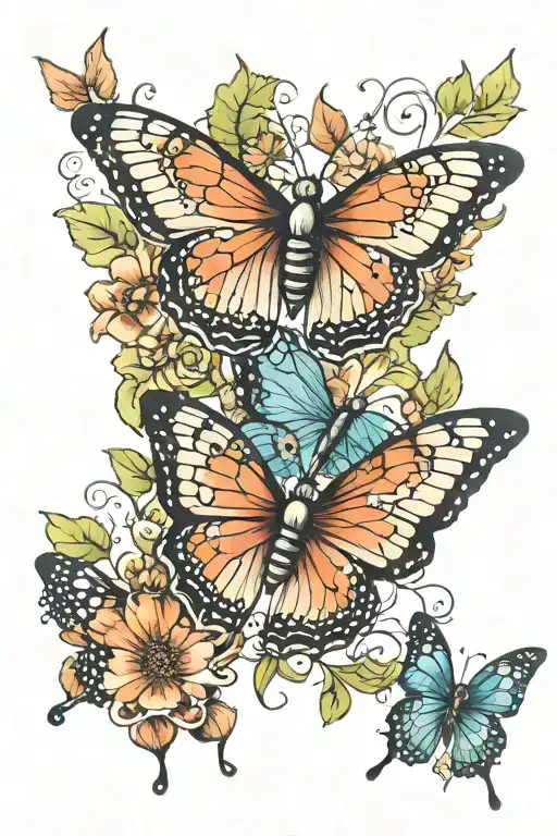 enjoy the butterflies  tattoo design idea