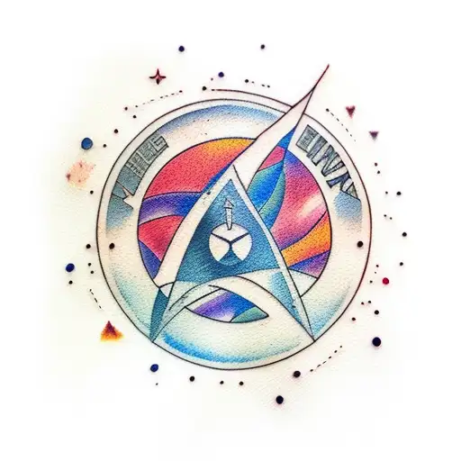 star trek watercolor tattoo design idea