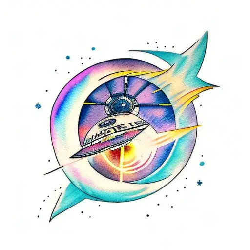 star trek watercolor tattoo design idea