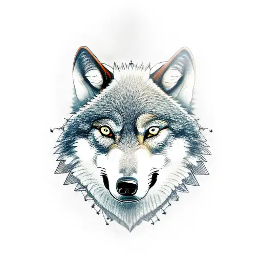 A wolf wearing a steampunk top hat and monocle tattoo design idea