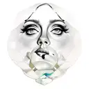 adele rolling in the deep with her portrait  tattoo design idea