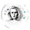 adele rolling in the deep with her portrait  tattoo design idea
