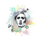 adele music tattoo design idea
