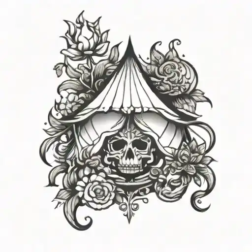 tent tattoo design idea