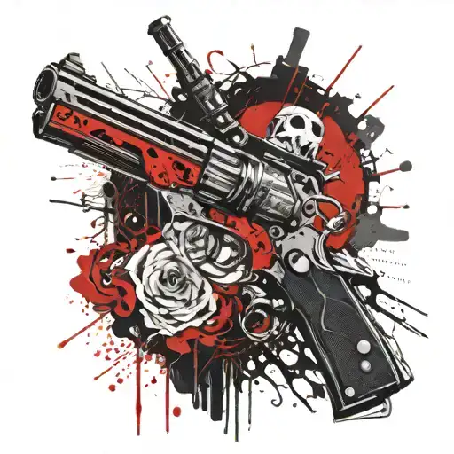 outlaw gunslinger tattoo design idea