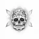día de los muertos skull tattoo design idea