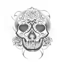 día de los muertos skull tattoo design idea