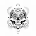 día de los muertos skull tattoo design idea