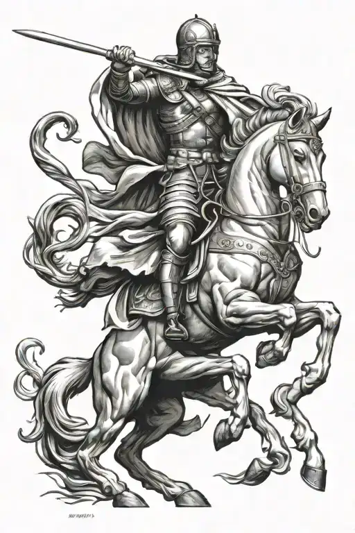 saint george killing tattoo design idea