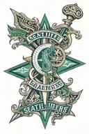 Seattle mariners cross tattoo design idea