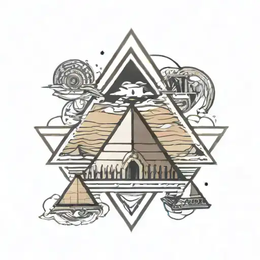 pyramids of Giza tattoo design idea