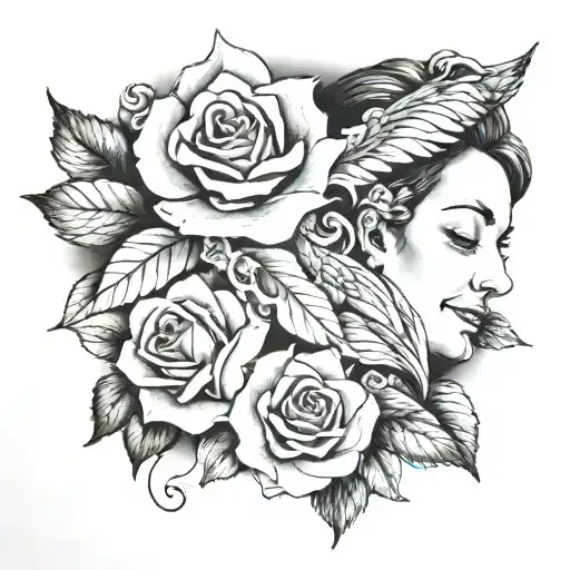 mom memorial piece tattoo design idea