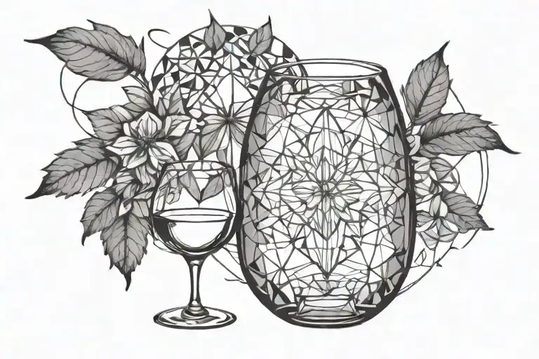 smokies & wine glass surrounded tattoo design idea