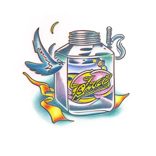 pickle jar tattoo design idea