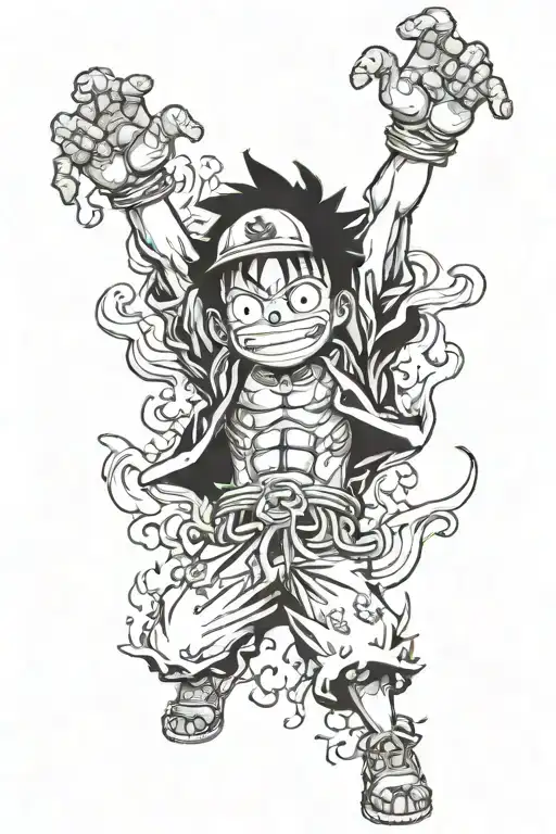 Luffy  gear 5 tattoo design idea