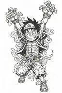 Luffy  gear 5 tattoo design idea