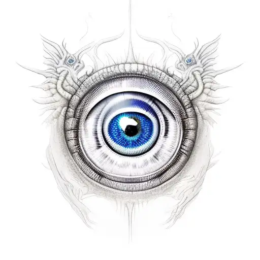 detailed dragon eye  tattoo design idea