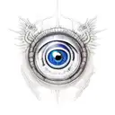 detailed dragon eye  tattoo design idea