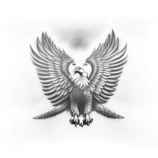 eagle front view wingspan on chest underneath collar bone tattoo design idea