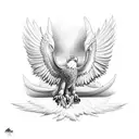 eagle front view wingspan on chest underneath collar bone tattoo design idea