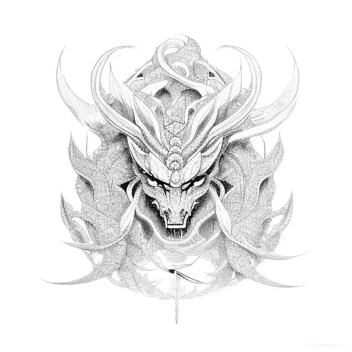 A mythical creature inspired by Japanese mythology tattoo design idea