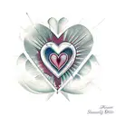 anatomic heart, with bullet hole in the middle tattoo design idea