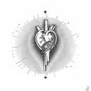 anatomic heart, with bullet hole in the middle tattoo design idea